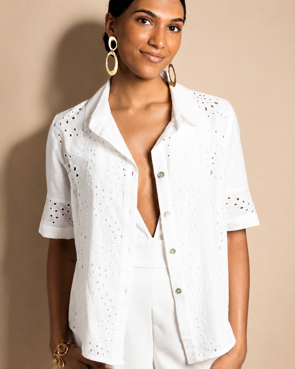 Figus Camicia sangallo Amalfi Bianco