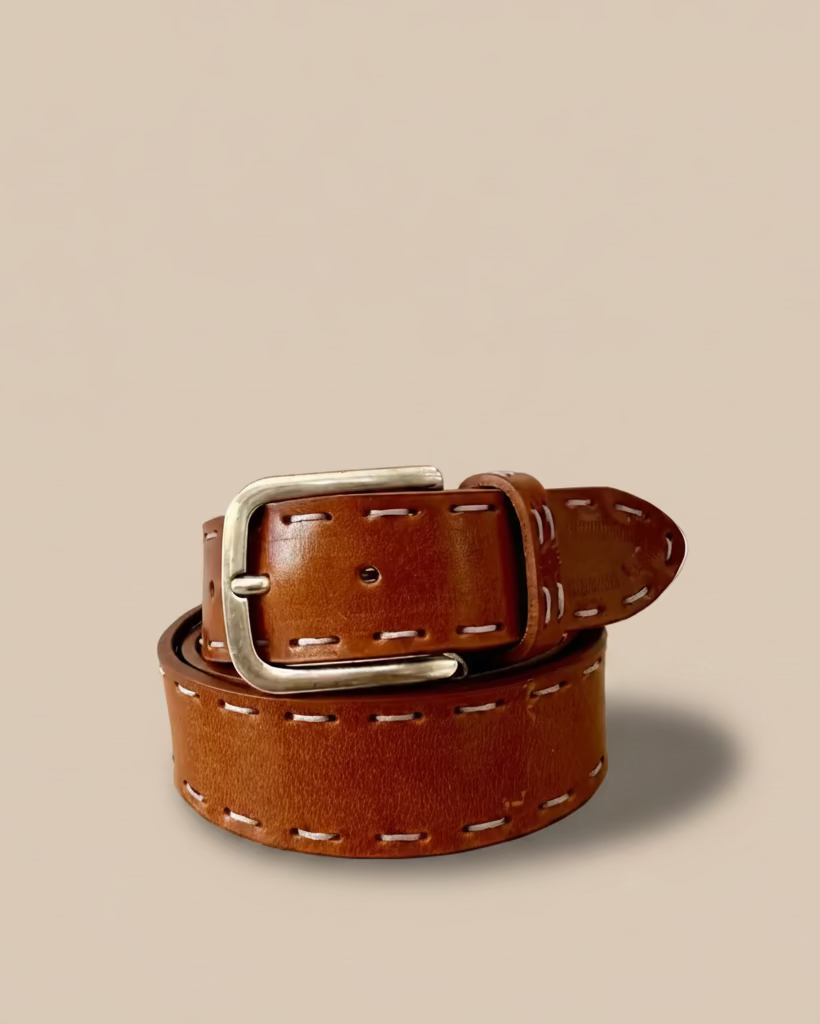 Cintura classica uomo con impuntura