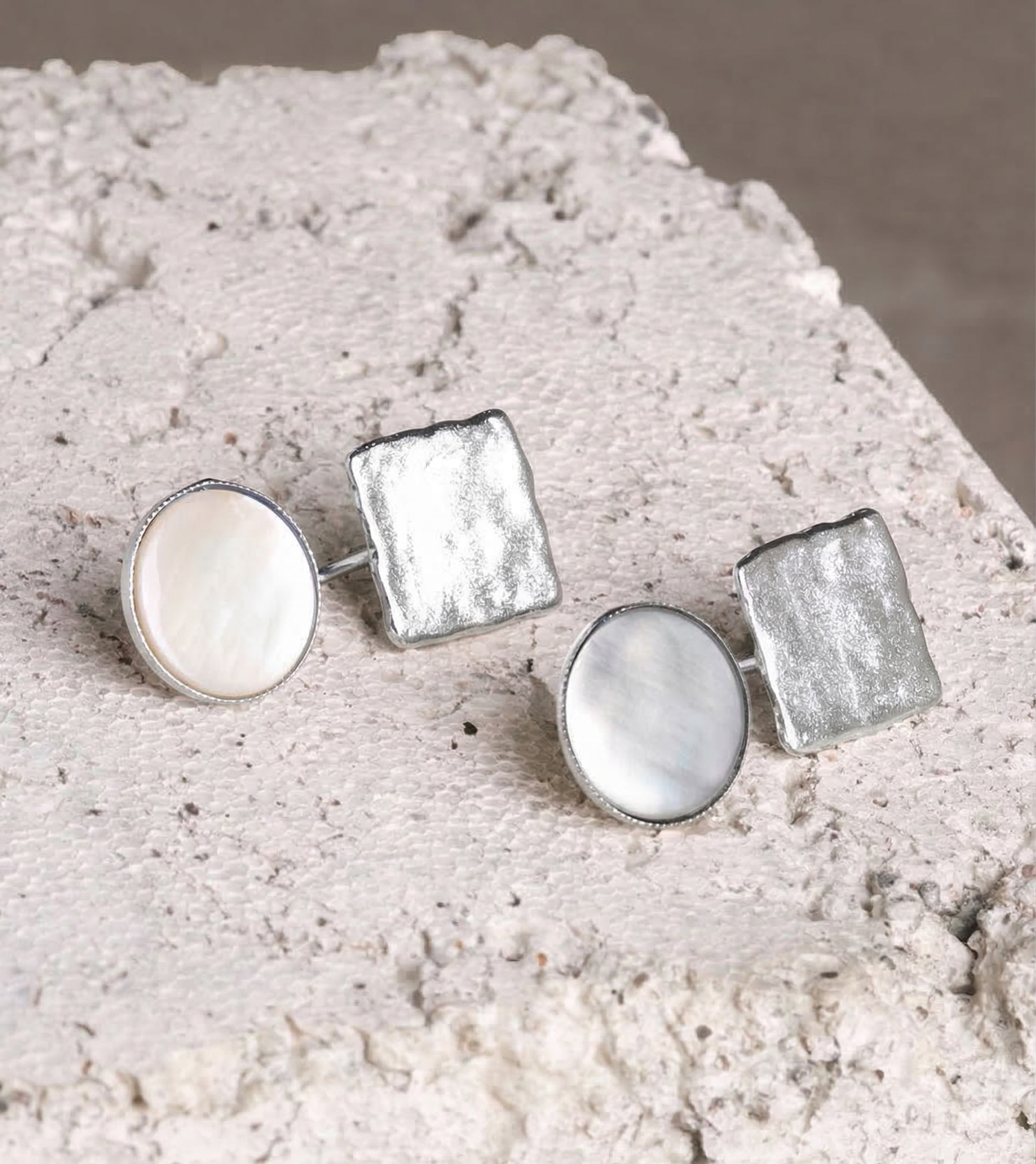 Figus Miami Earrings Mother of Pearl Gold Silver
