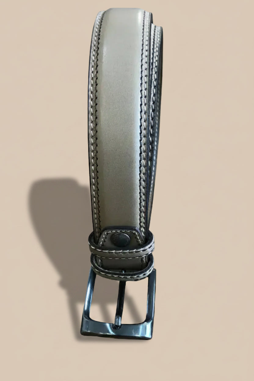 Figus Men's Classic Belt with Double Stitching