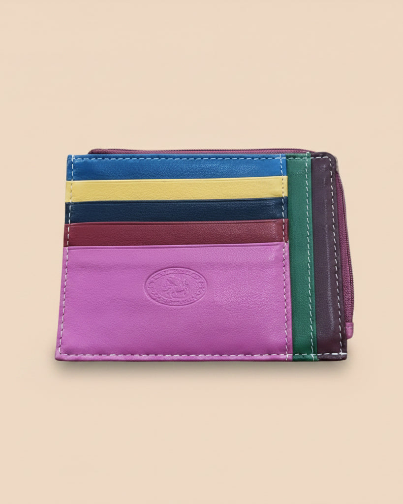 Figus Zipper card holder multicolor leather